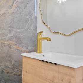 bathroom mirror with aesthetic sink