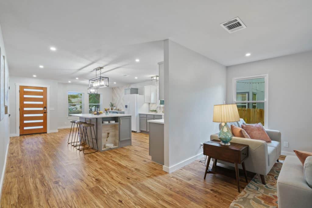 open kitchen living room concept washburn custom builds