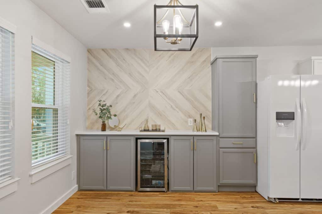 ref white kitchen drawer with window blinds